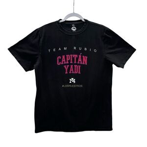 M4 Black Red Team Rubio Capitan Yadi Crewneck Cotton Blend Baseball T-Shirt XL